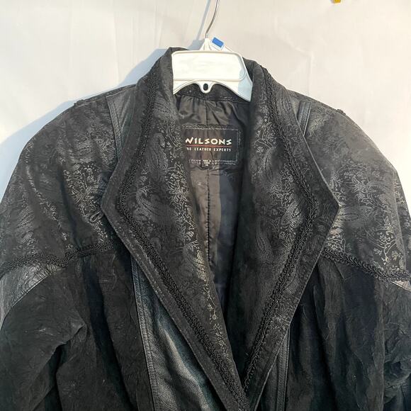 Wilson Women's Trench Coat Heavy leather Size Medium - Picture 2 of 12